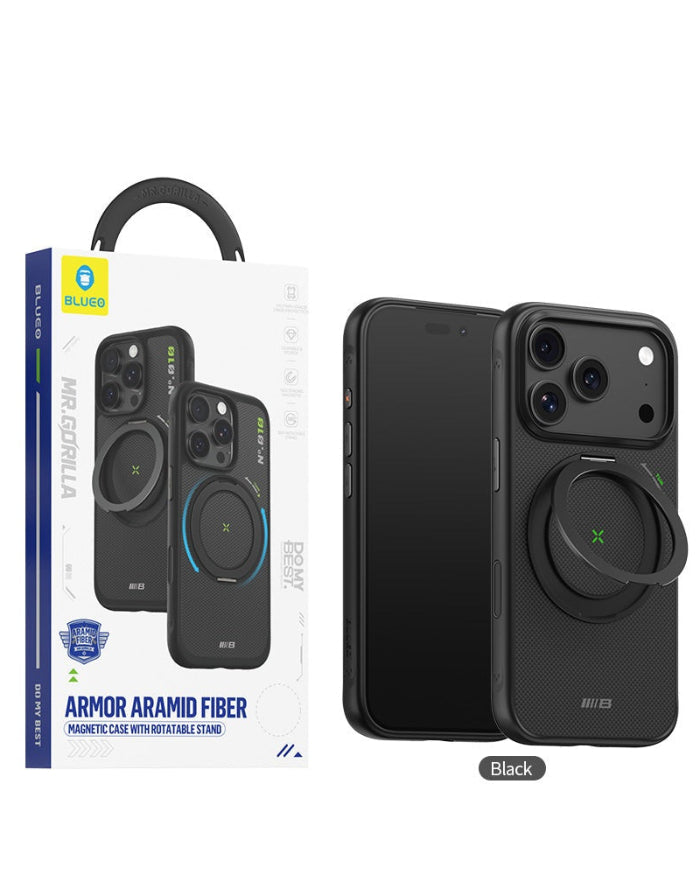 Custodia Magnetica Armor in Fibra di Aramidica 100% Kevlar con Supporto Girevole