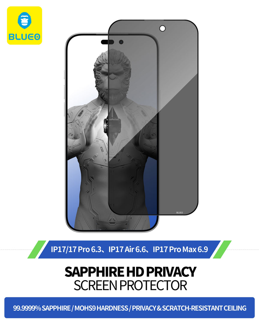 iPhone 16 PRO Pellicola Vetro Temperato BLUEO Zaffiro HD Privacy