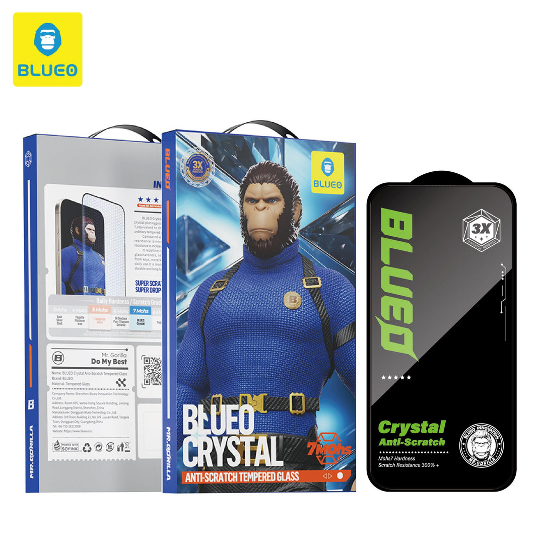 iPhone 15 Pellicola Vetro Temperato BLUEO Crystal Antigraffio