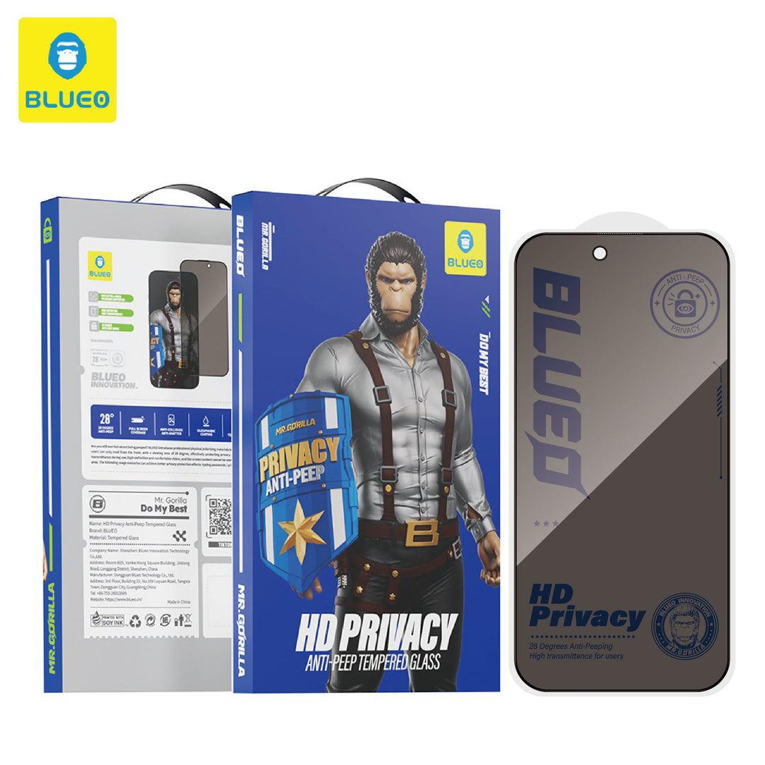 iPhone 15 Pellicola vetro temperato Blueo HD Privacy