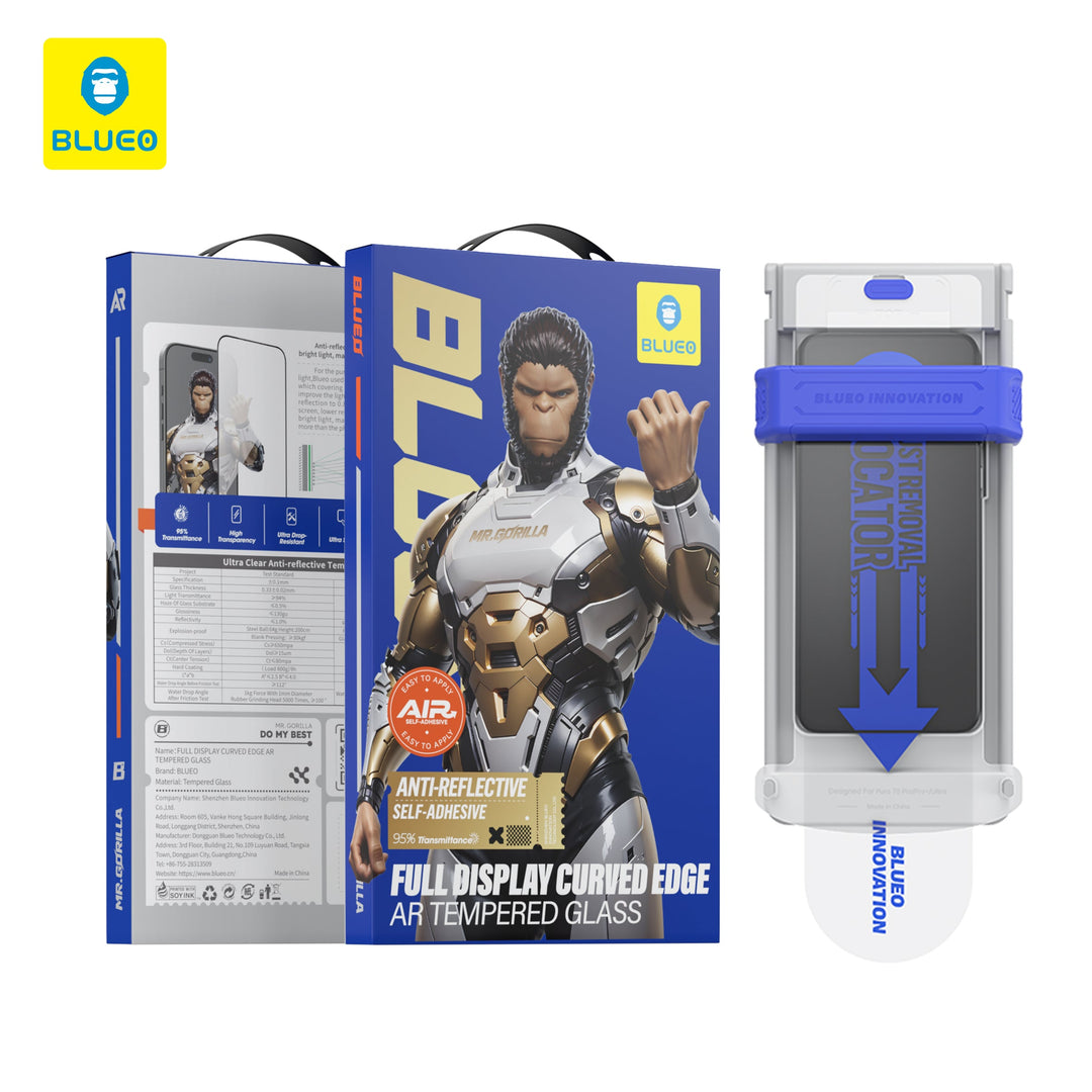 iPhone 15 Vetro Temperato Antiriflessi Copertura Totale con Bordo Curvo (Auto-Adesivo)